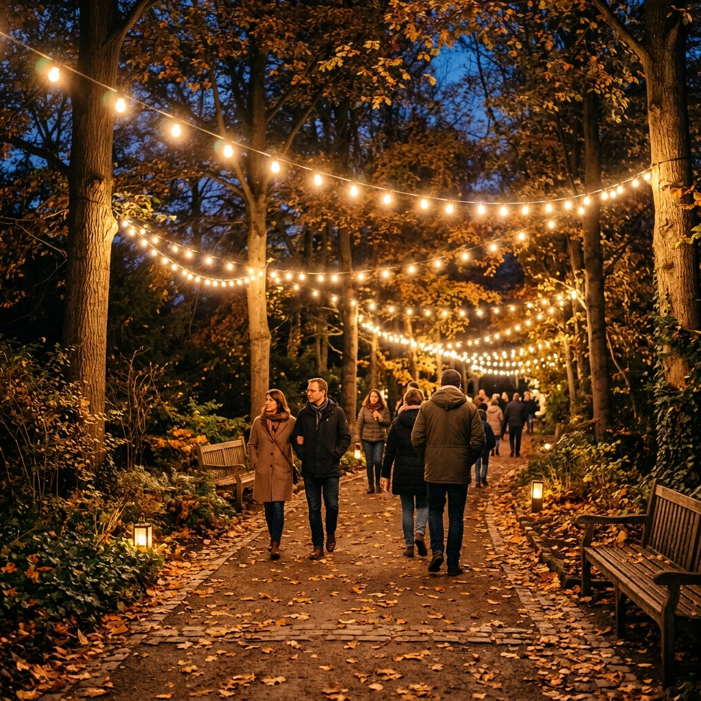 Illuminated gardens at Harvest Nights